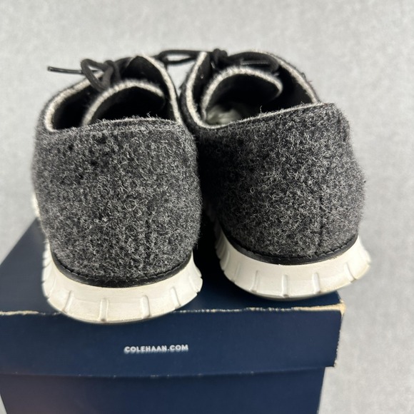 Cole Haan Zerogrand Wing Ox Dress Shoes Mens Size 7.5M Black Wool Wingtip - Picture 4 of 13